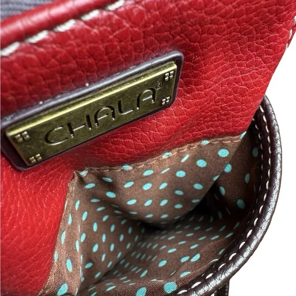 Chala Crossbody Phone Purse – Dog Appliqué, Red Faux Leather | Like New - Picture 4 of 7